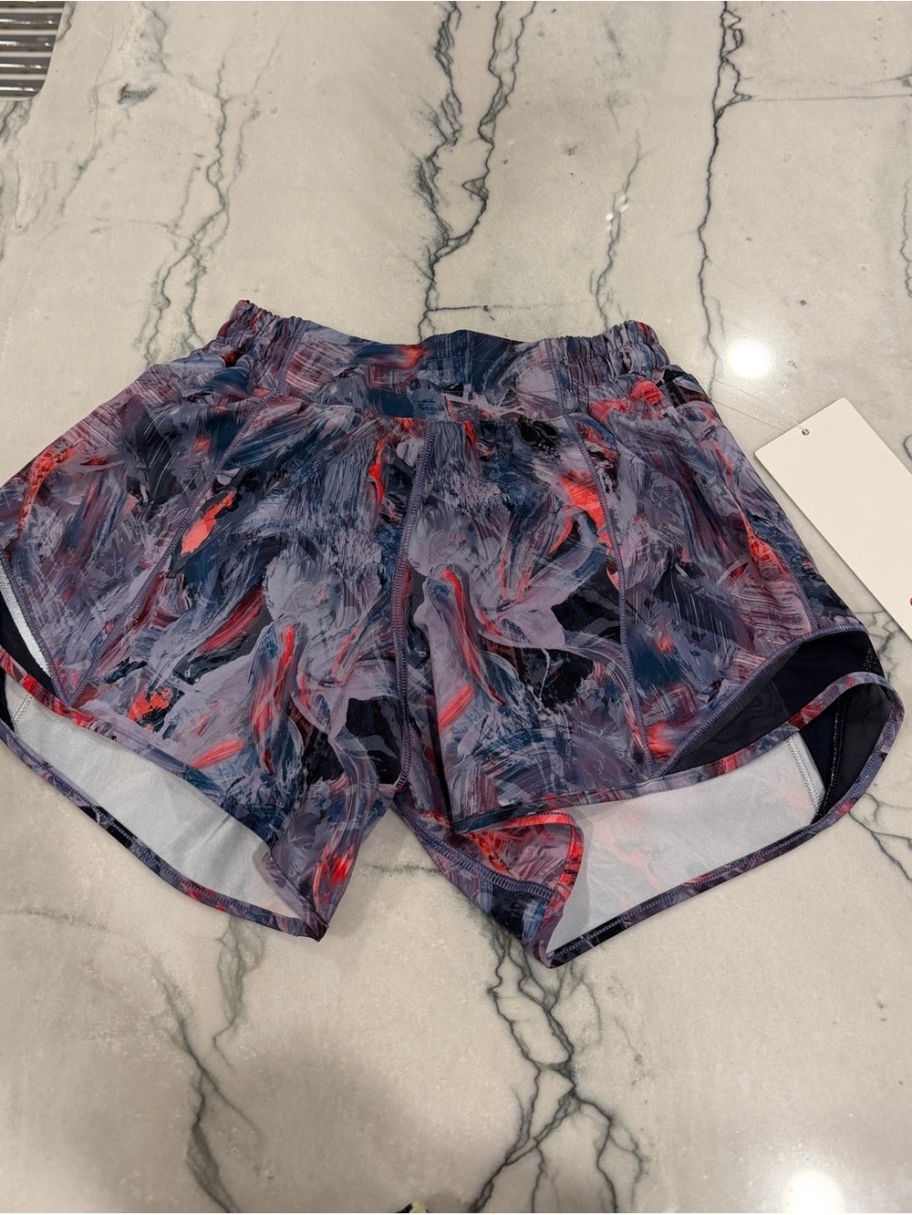 lululemon athletica Abstract Brushstroke Running Shorts in Purple, Navy, Coral